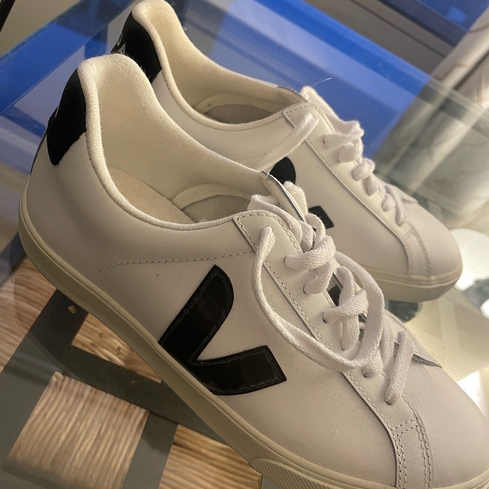 VEJA white sneakers with black V